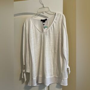 Sanctuary Mayari Tie Sleeve Linen Knit Top Sz Large